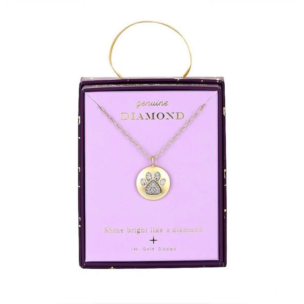 Forever Radiant Diamond Accent Paw pendant necklace.NWT